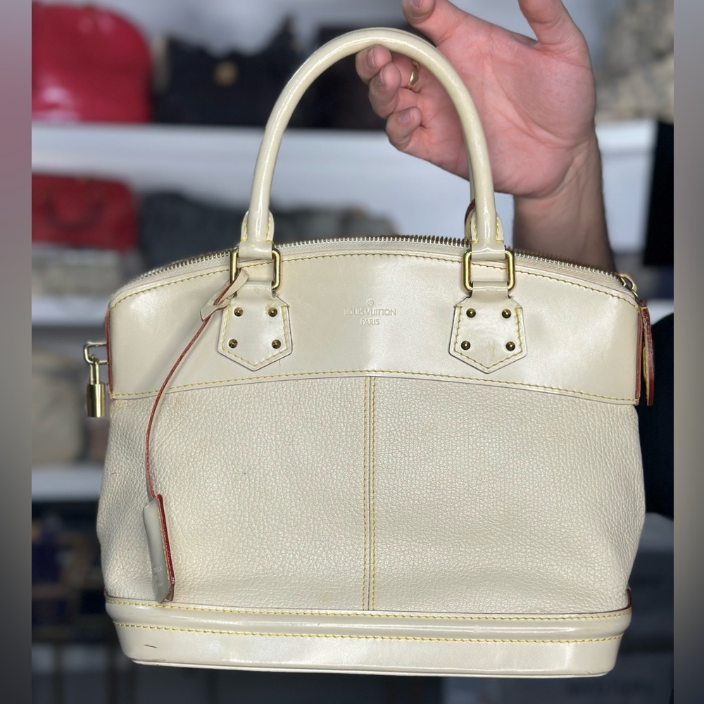 $4000 Retail LV Cream Leather Bowler Bag